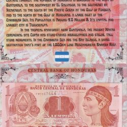 Honduras 1 Lempira UNC Note with Beautiful Packing