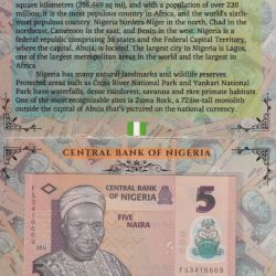 Nigeria 5 Naira UNC Note with Beautiful Packing