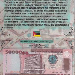Mozambique 50000 Metical UNC Note with Beautiful Packing