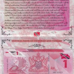 Trinidad and Tabago 1 Dollar Polimer UNC Note with Beautiful Packing