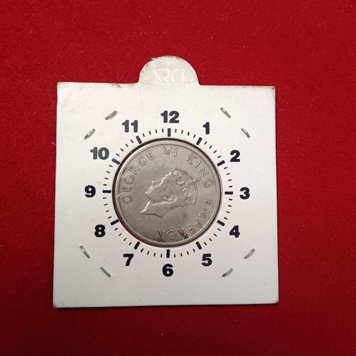 George VI Half Rupee Ex Rare 2 "o Clock Error Coin 1947 Year Calcutta Mint British of India