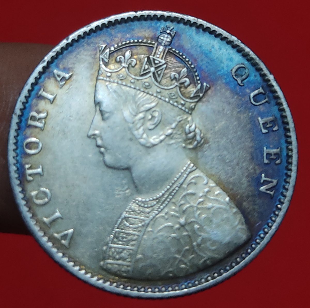 Extremely Rare Silver Half Rupee Victoria Queen 1862 Weight 5.83 GMS Beautiful Luster in Excellent Condition