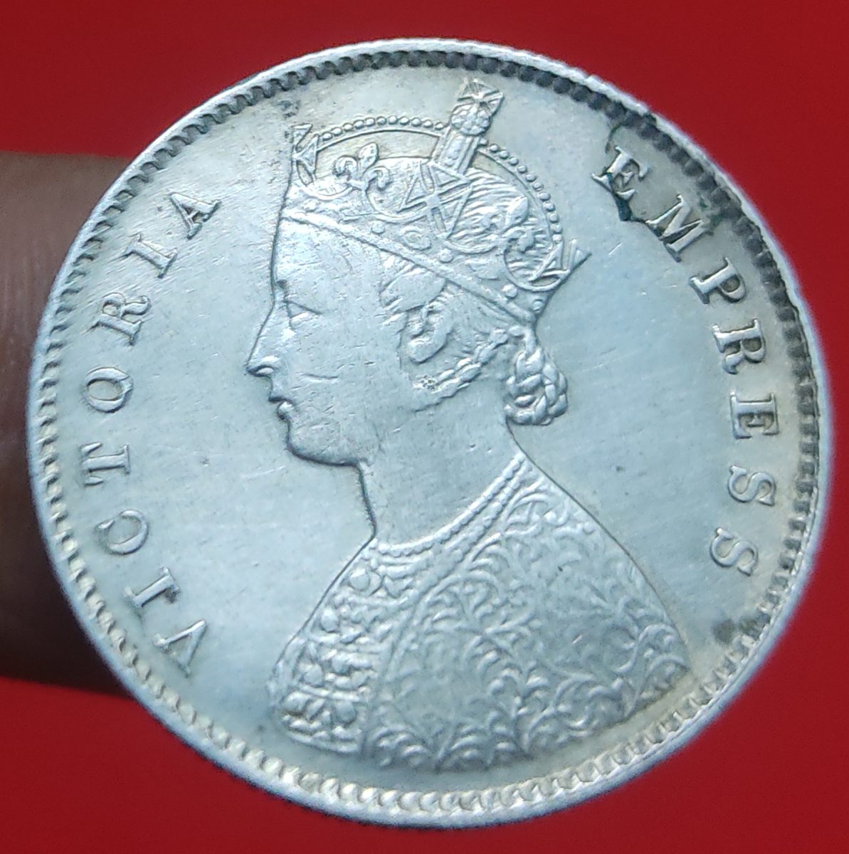 Extremely Rare Silver Half Rupee Victoria Empress 1888 Weight 5.83 GMS Calcutta Mint in High Grade Condition