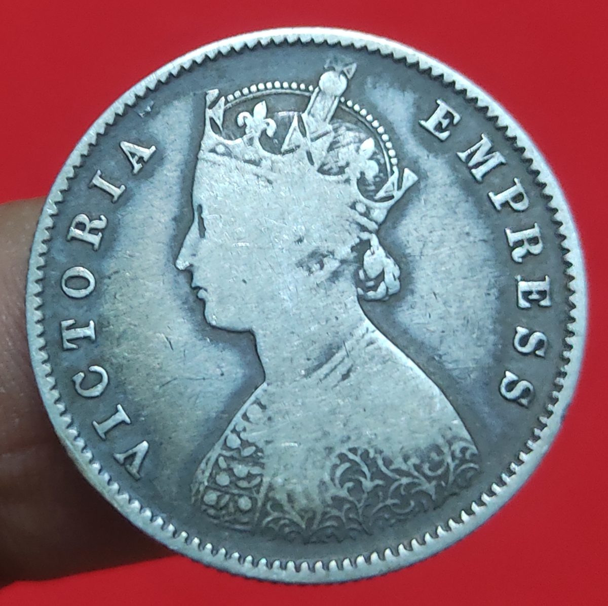 Extremely Rare Silver Half Rupee Victoria Empress 1994 Weight 5.83 GMS Calcutta Mint