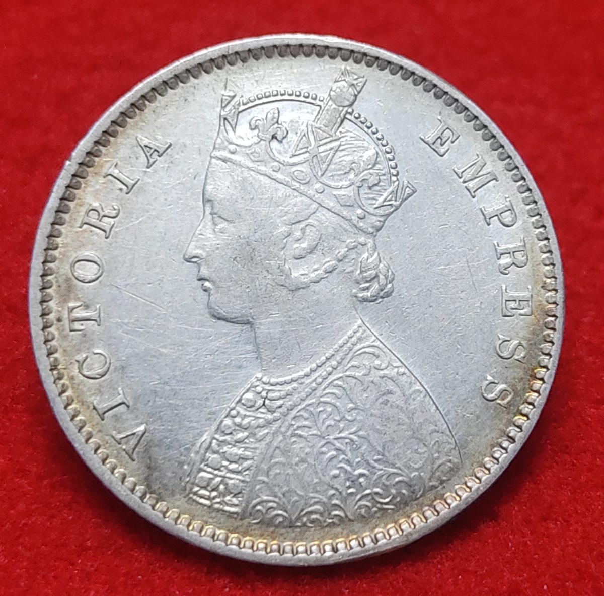 Silver Half Rupee Victoria Empress 1899 Weight 5.83 GMS Bombay Mint in Excellent Condition