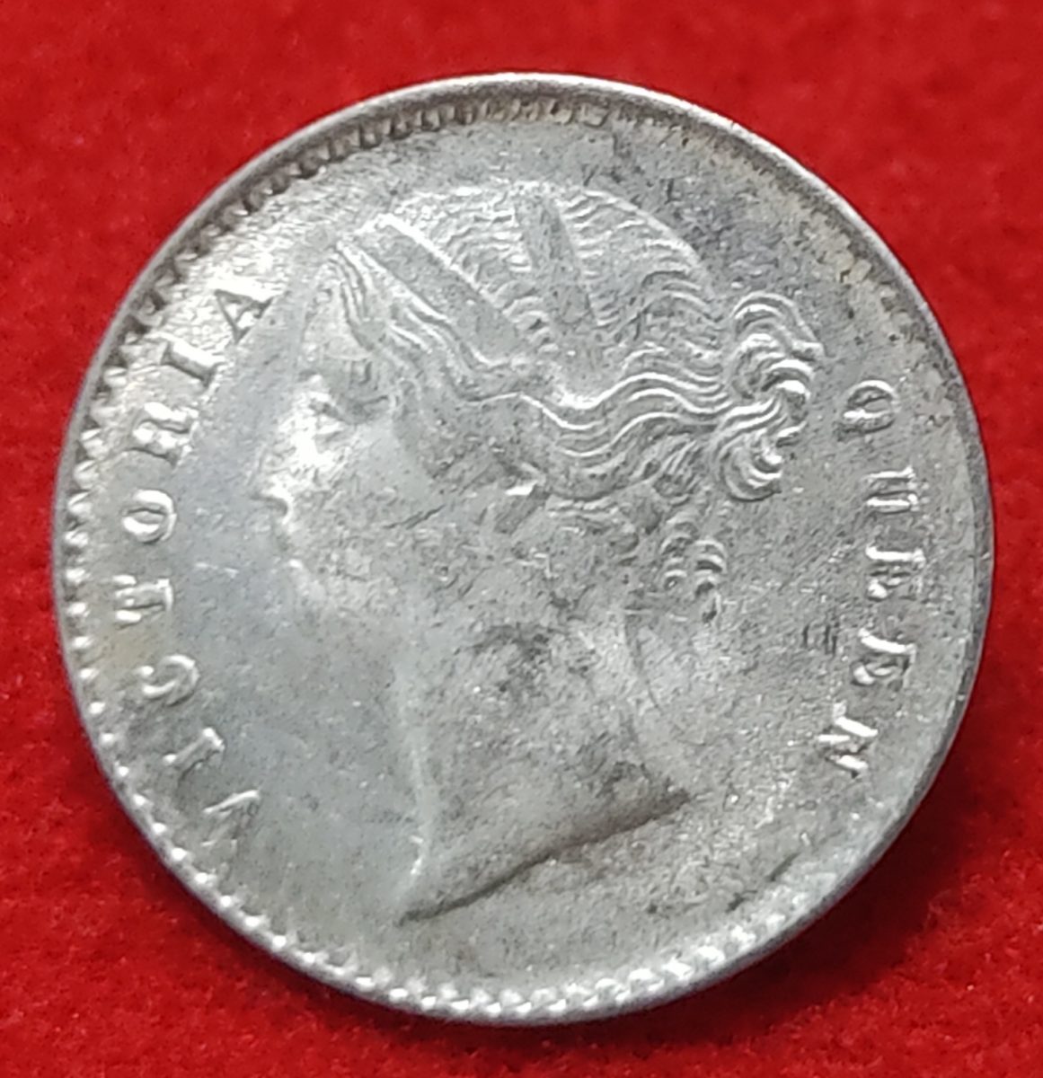Extremely Rare Silver Two Annas Divided Legend 1841 Weight 1.46 GMS Brilliant Uncirculated ( BU) Condition