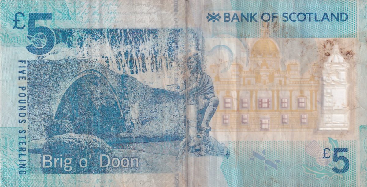 Scotland 5 Pounds Commemorative issue rare Polymer note#B-2
