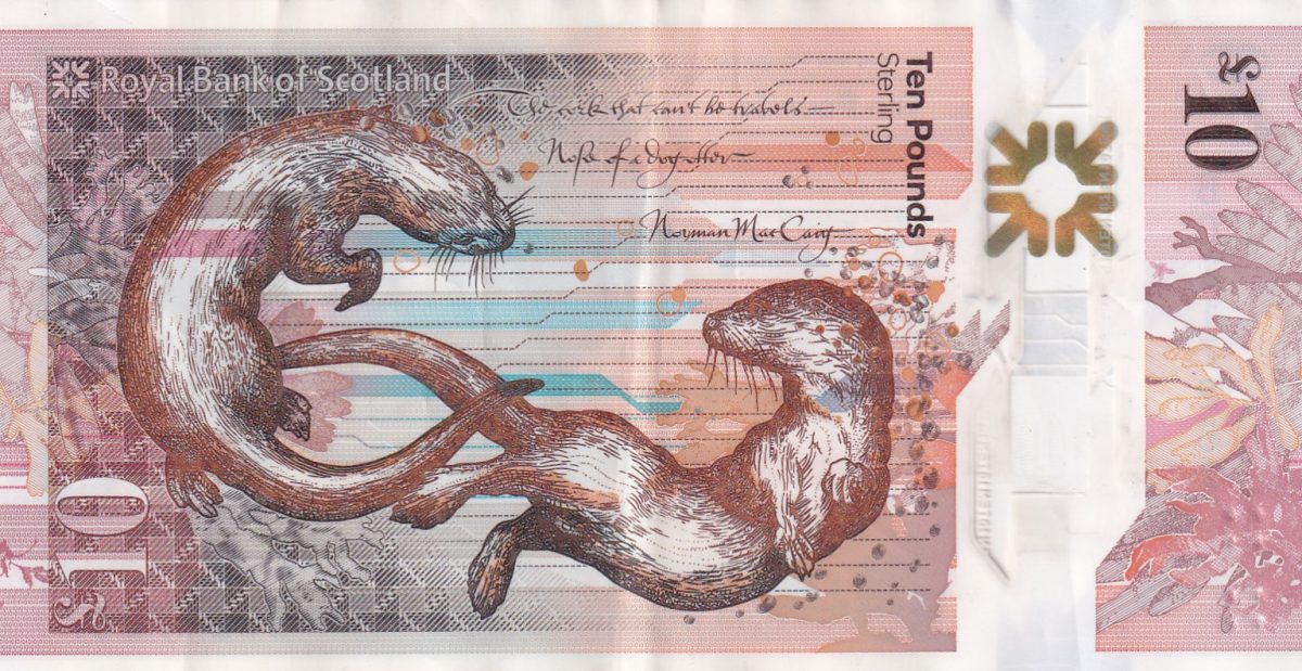10 Pounds Royal Bank Of Scotland rare Polymer note#B-2