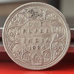 Rare 1884 One Rupee of Victoria Empress Bombay Mint Silver 11.66 Gram British India Coin Same as per shown given
