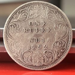 Rare 1892 One Rupee of Victoria Empress Bombay Mint Silver 11.66 Gram British India Coin Same as per shown given