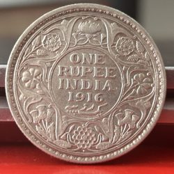 Rare 1916 One Rupee of George V King Emperor Bombay Mint Silver 11.66 Gram British India Coin Same as per shown given