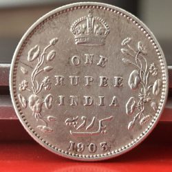 Rare 1903 One Rupee of Edward Vii King Emperor Silver 11.66 Gram British India Coin Same as per shown given