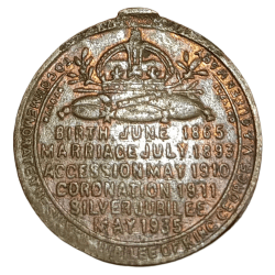 British Medal 🏅 "Small Size" Dated MAY 1935 Silver Jubilee King George-V & Queen Marry Portraits **Rare** Collectable Grade.