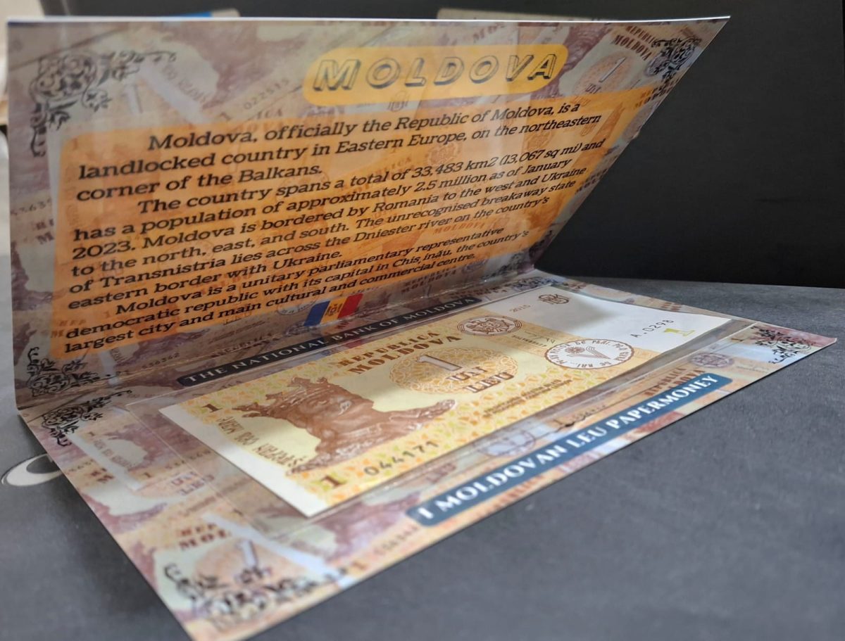 Moldova 1 Moldovan LEU UNC Note with Beautiful Packing