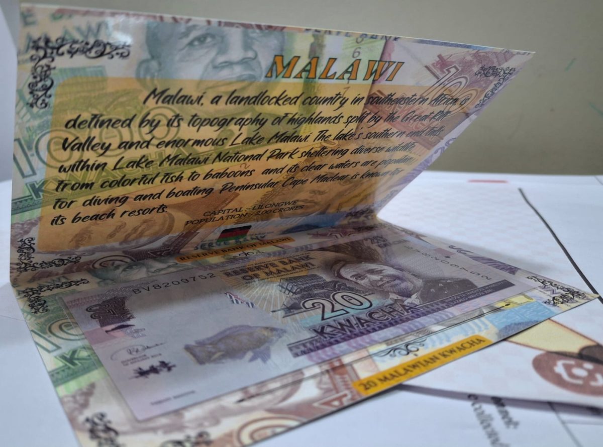 Malawi 20 Kwacha UNC Note with Beautiful Packing