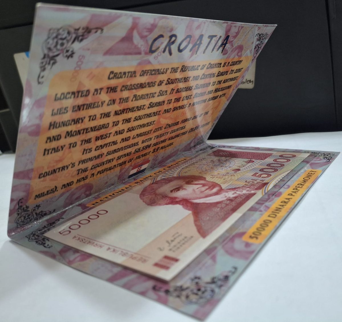 Croatia 50000 Dinara UNC Note with Beautiful Packing
