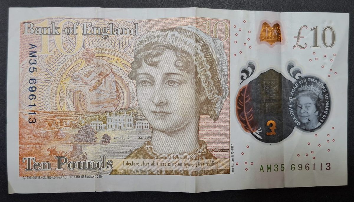 England 10 Pounds - Elizabeth II Jane Austen; Polymer VARY Rare Note #B-2