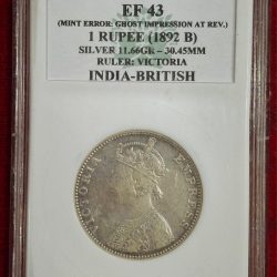 1892 Bombay Mint British India one ruppes victoria Silver Coin with PCG Grading 100% original coin
