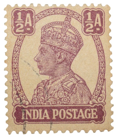 Postal Stamp of George VI 1/2 Anna Murhoom Colour - Used Condition as per Image.