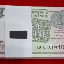 One Rupee Packet Year 2020 GEM UNC Condition Serial No. 819401