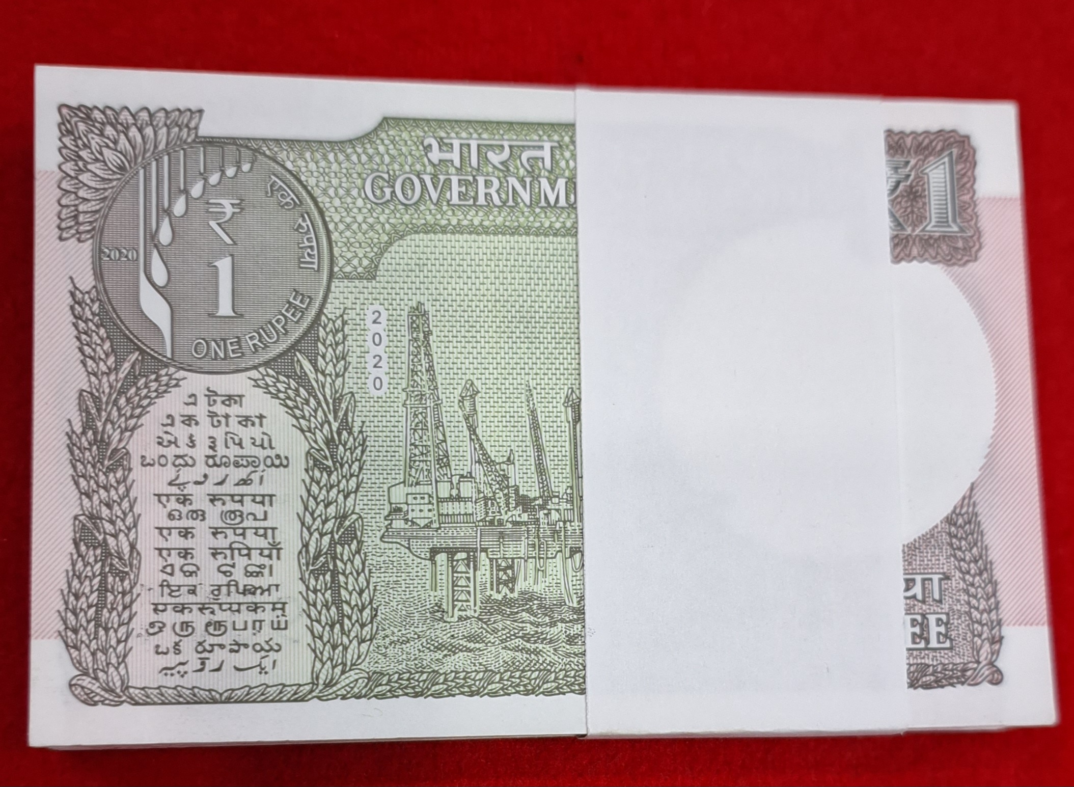 One Rupee Packet Year 2020 GEM UNC Condition Serial No. 819401