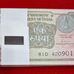 One Rupee Packet Starting 420 GEM UNC Condition Packet Serial No. 420901