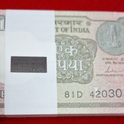 One Rupee Packet Starting 420 GEM UNC Condition Packet Serial No. 420301