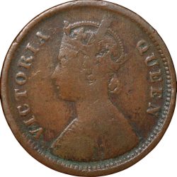 Copper 1/2 Pice of Victoria Queen (AD 1862) of Calcutta Mint