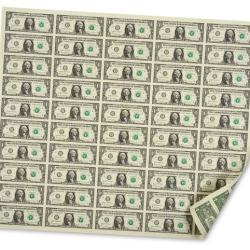 America 1 Dollar (50 Note) Uncut Sheet with ROLL BOX and Certificate