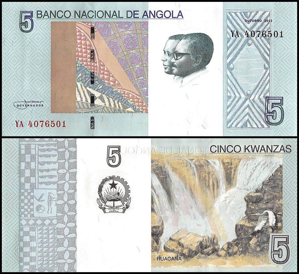 Angola 5 Kwanzas Banknote 2012 P151Aa UNC Unique and Rare