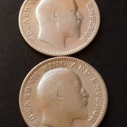 🔥🔥Silver Edvard Set 2 . Pieces 🔥🔥 British India 🇮🇳 All Fully Silver Edward Set 1/2 ₹ Half ruppee 🎉🎉 2 Different Year 🎉🎉1907/10. Excellent Condition as Images COST on pm Same and similar piece available