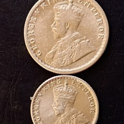 Silver British India Set of two pieces of 2 different denomination King and emperor George v Year 1930 Same and similar piece available