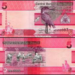 Gambia 5 Dalasis Banknote 2019 P37a UNC Unique and Rare