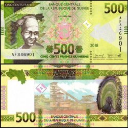 Guinea 500 Francs from 2017 features a woman in a headscarf World Banknote UNC Unique and rare