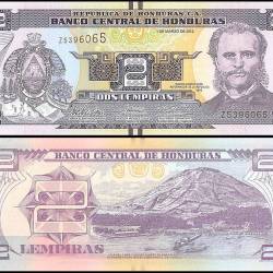 Honduras 2 Lempiras World Banknote 2012 P97a UNC Unique and Rare