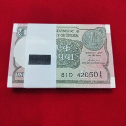 One Rupee Packet Starting 420 GEM UNC Condition Packet Serial No. 420501