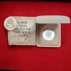 Extremely Rare Coin Elizabeth II 10 Dollars Proof Coin Queens Land 1989 Year Australia Mint