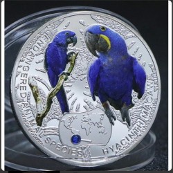 Extremely Rare 1000 Kwach 2014 Endangered Animal Species - Hyacinth Macaw Republic of Zambia