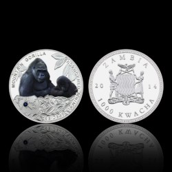 Extremely Rare 1000 Kwach 2014 Year Endangered Rare Animal Species Mountain Gorilla Republic Of Zambia