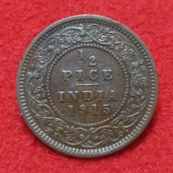 1/2 Pice George V 1915 Calcutta Mint