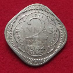 Two Annas George VI 1944 Lahore Mint