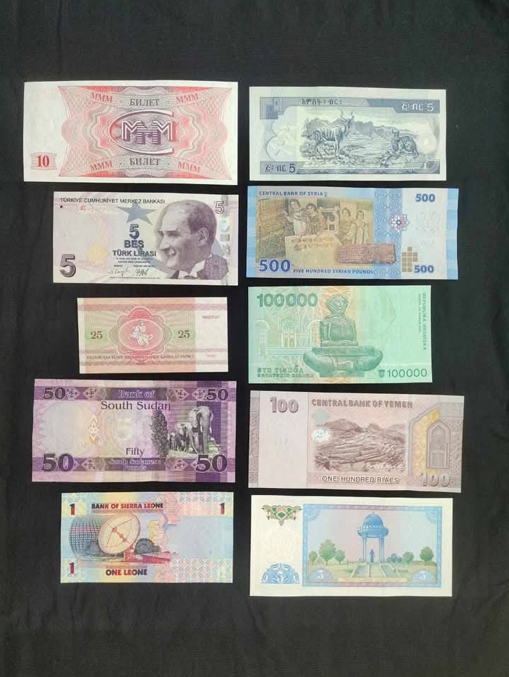 50 Different Foreign Bank Notes Gem Unc Condition World Notes Collection