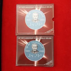Two Rs Louis Braille Proof Set Coin India Government Mint Calcutta Texal