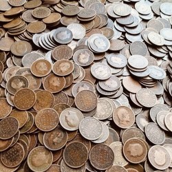 Edward VII One Quarter Anna Bronze Coins 100 Pcs Given Mix Years Good Condition XF British of India