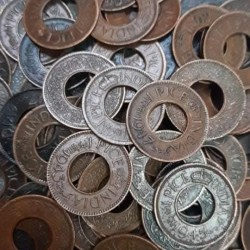 George Vi One Pice Hole Coin 50 Pcs Given Sale Mix Years Mix Mints British of India 1944 45...47