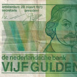 Netherlands 5 Gulden rare lowest price note #b-2