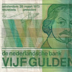 Netherlands 5 Gulden rare lowest price note #b-2