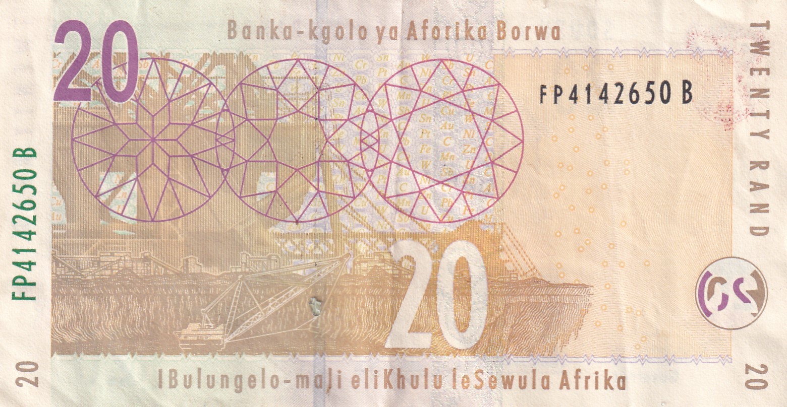 South Africa 20 Rand rare lowest price note #b-2