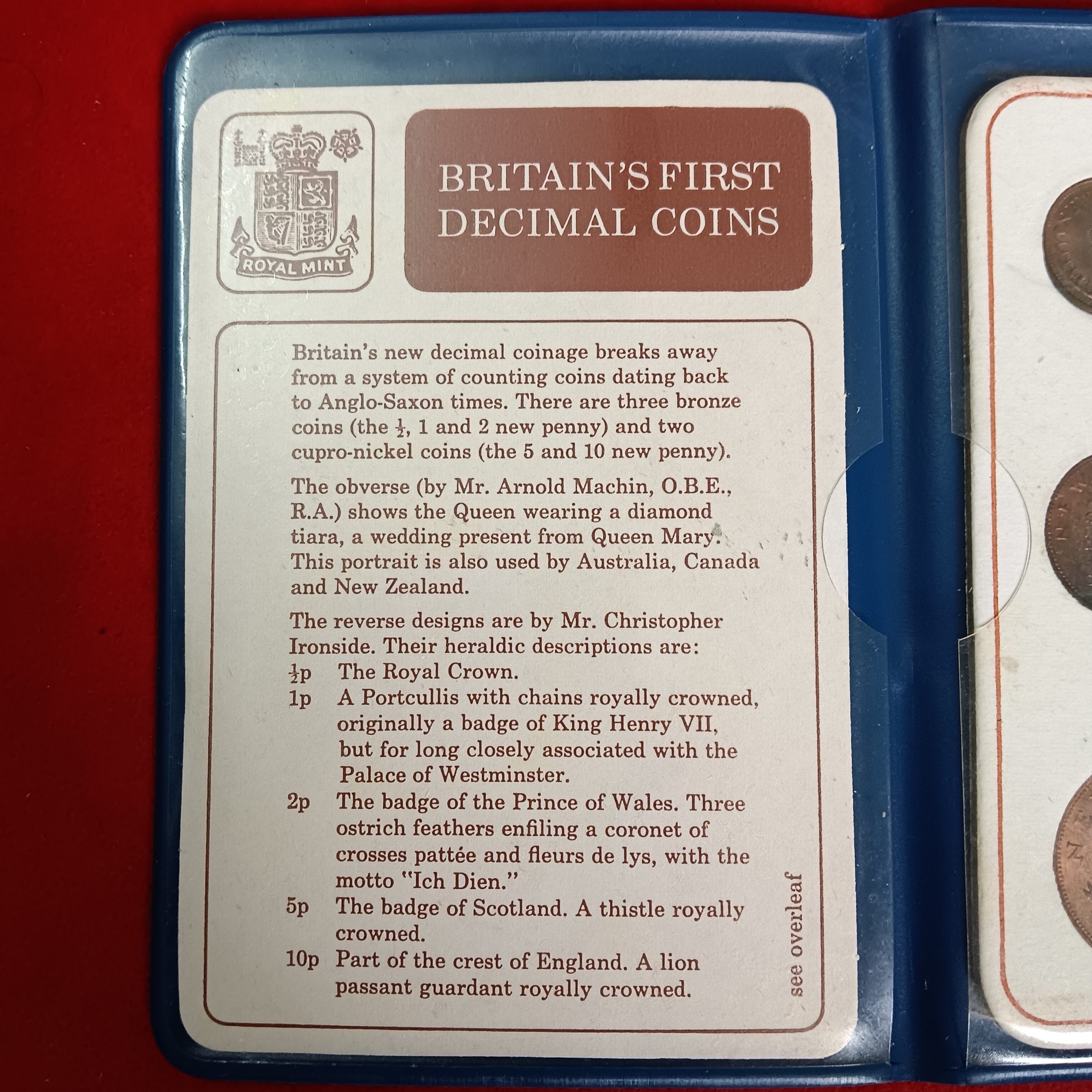 Extremely Rare Britain's First Decimal Coins 15 Th February 1971 Year Set The Royal Mint England