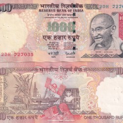 Y.B.Reddy (R Insert 2008 ) 1000 Rupees Top condition Note without Pen Mark